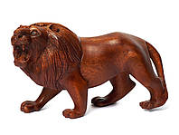 Статуэтка лев деревянная резная длина 20см
