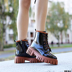 Жіночі зимові черевики з коричневою підошвою 36 р-р