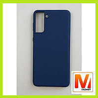 Чехол накладка Jelly Silicone Case Samsung S21 Plus Sea Blue (Морская волна) с микрофиброй. Высокое качество.