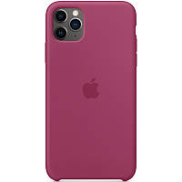 Чехол Silicone Case Full для Apple iPhone 11 Pro Max (6.5) с открытым низом (Pomegranate) Малиновый