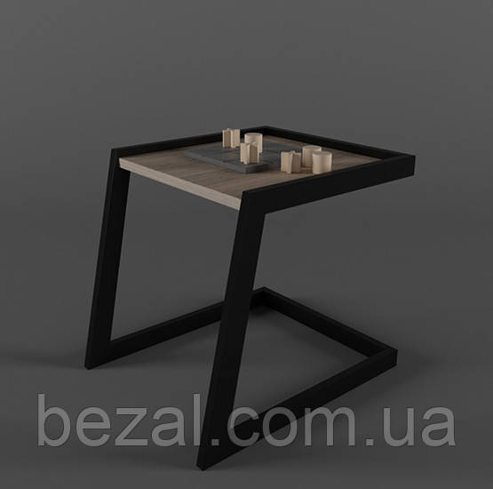 Столик журнальний кавовий в стилі Лофт 500х400х450 ЖС41, фото 1