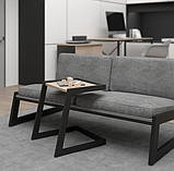 Столик журнальний кавовий в стилі Лофт 500х400х450 ЖС41, фото 5