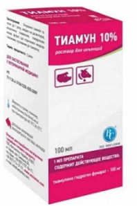 Антибіотик ВетСинтез Тіамун 10% ін'єкційний для свиней та телят 100 мл