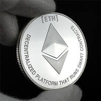 Монета сувенирная в чехле Ethereum серебро