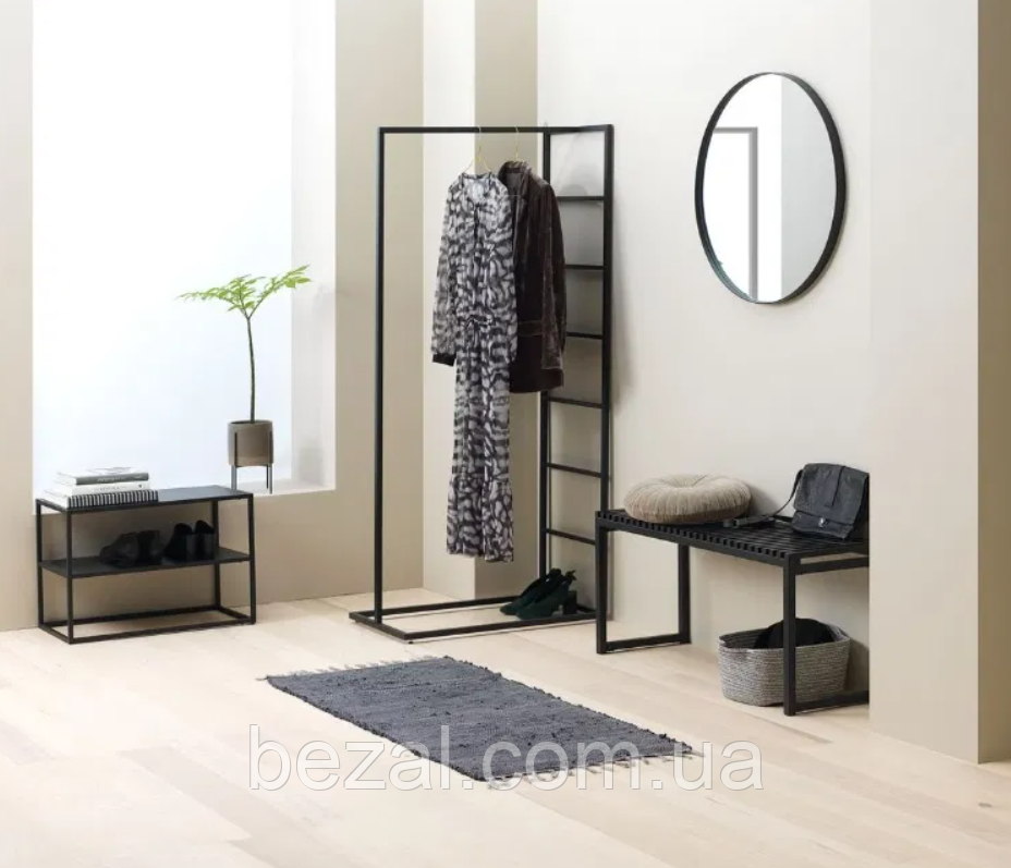 Вішалка стійка, рейл для одягу в стилі Лофт 1700х800х450мм ВШ153, фото 1