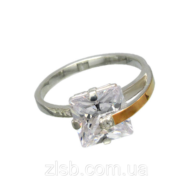 Срібна каблучка з золотою пластиною "Солодкий полон"  053к-01, фото 1