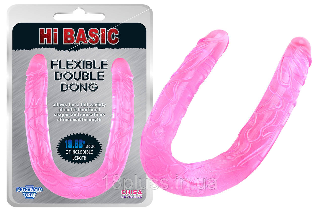 Двосторонній фалоімітатор Jelly Flexible Double Dong-flesh, фото 1