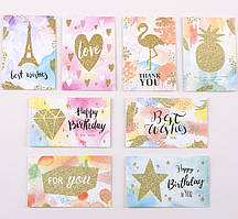 Набір листівок із глітером 10х15 см (8 шт./пач.)