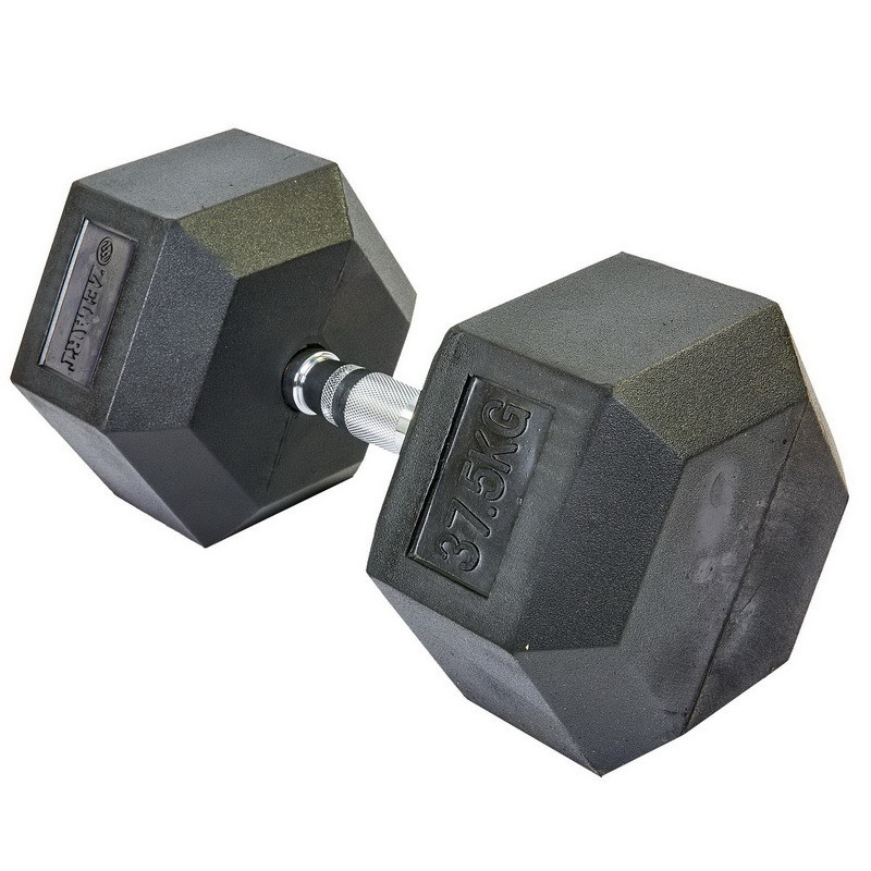Гантель 37.5 кг цільна шестигранна гексагональна Zelart