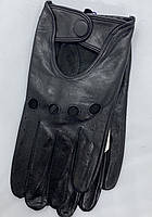 Перчатки мужские кожаные без подкладки автомобильные из натуральной кожи, водительские с пальцами