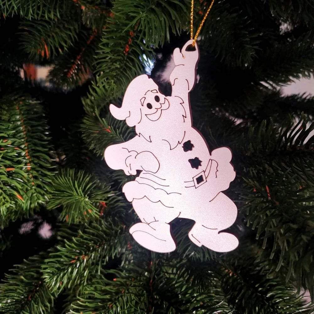 Новорічна іграшка з фанери дерев'яна в білому кольорі. Санта Клаус. - фото 1 - id-p1493709923