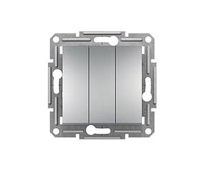 Asfora вимикач 3-клавішний алюміній Schneider Electric, EPH2100161