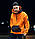 Худі оверсайз Пушка Вогонь Grid S помаранчеве спортивна толстовка вільного крою. Чоловічі толстовки та реглани, фото 5