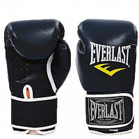 Перчатки боксерские для бокса 8 унций на липучке Everlast кожа PU (BO-3987) Черный