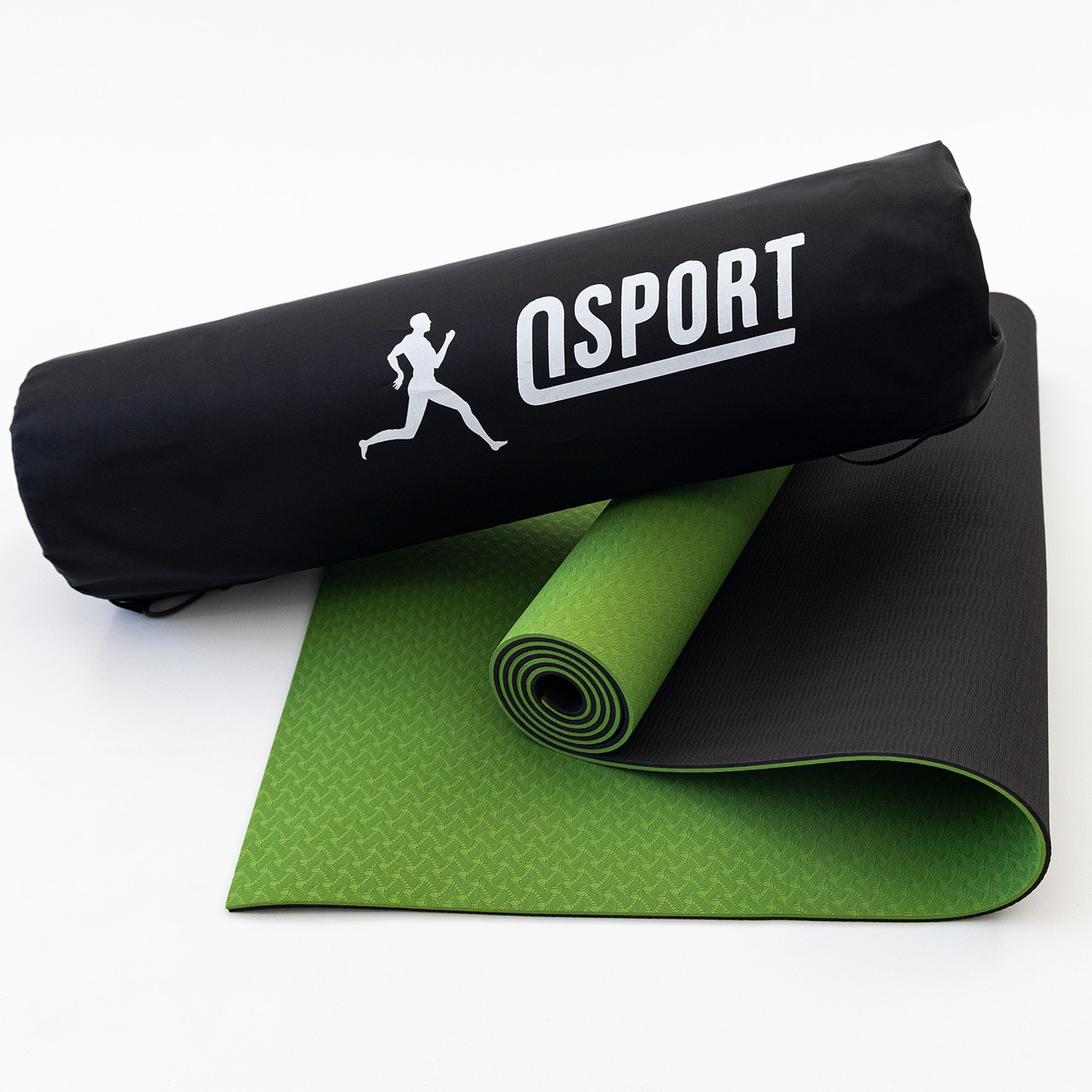 Килимок для йоги та фітнесу + чохол (мат, каремат спортивний) OSPORT Yoga ECO Pro 6мм (n-0007) Оливково-Чорний