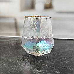 Склянка "Жемчужина" перламутровий із золотою облямівкою 500 мл