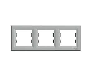 Asfora рамка потрійна горизонтальна алюміній Schneider Electric, EPH5800361