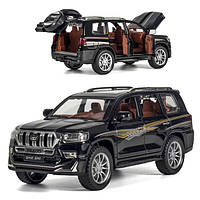 Машинка Toyota Prado Land Cruiser моделька игрушка металлическая коллекционная 20 см Черный (59247)