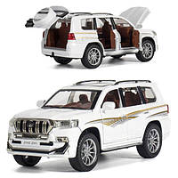 Машинка Toyota Prado Land Cruiser моделька коллекционная игрушка металлическая 20 см Белый (59248)