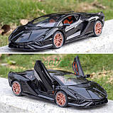 Машинка Lamborghini Sian іграшка моделька металева колекційна 21 см Чорний (59252), фото 6