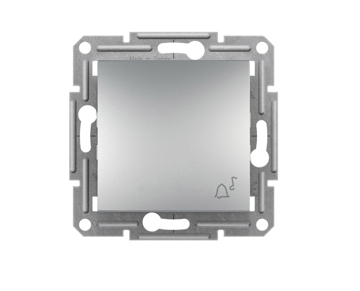 Asfora кнопковий вимикач з символом (дзвінок) алюміній Schneider Electric, EPH0800161, фото 1