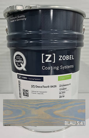 Лазур Zobel Deco-tec 5426 UniCoat 3in1, колір BLAU 5.41 , 20л (Німеччина), фото 2