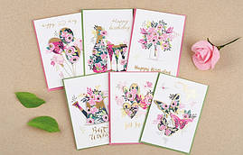 Набір міні листівок з аплікацією 10х15 см (6 шт./пач.)