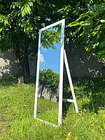 Зеркало напольное в прямой раме белого цвета на ножке 150 х 50 см