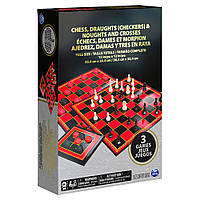 Настольная игра 3-в-1 Spin Master "Шахматы, шашки и крестики-нолики" 36х36 см