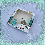 Коробка 15х15х3 см новорічна з 3-d ефектом, фото 3