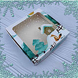 Коробка 15х15х3 см новорічна з 3-d ефектом, фото 2