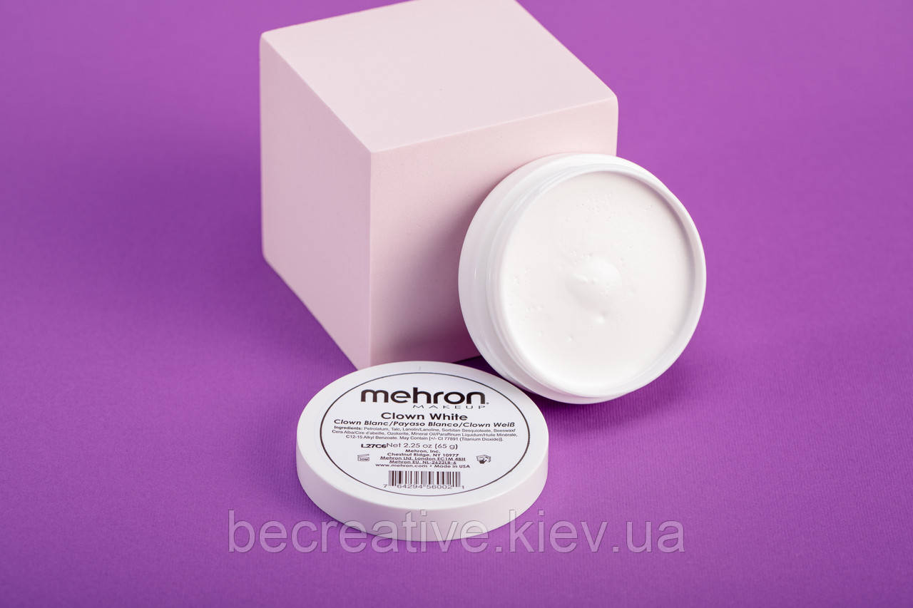 Білий театральний грим Mehron Clown White, 65 г