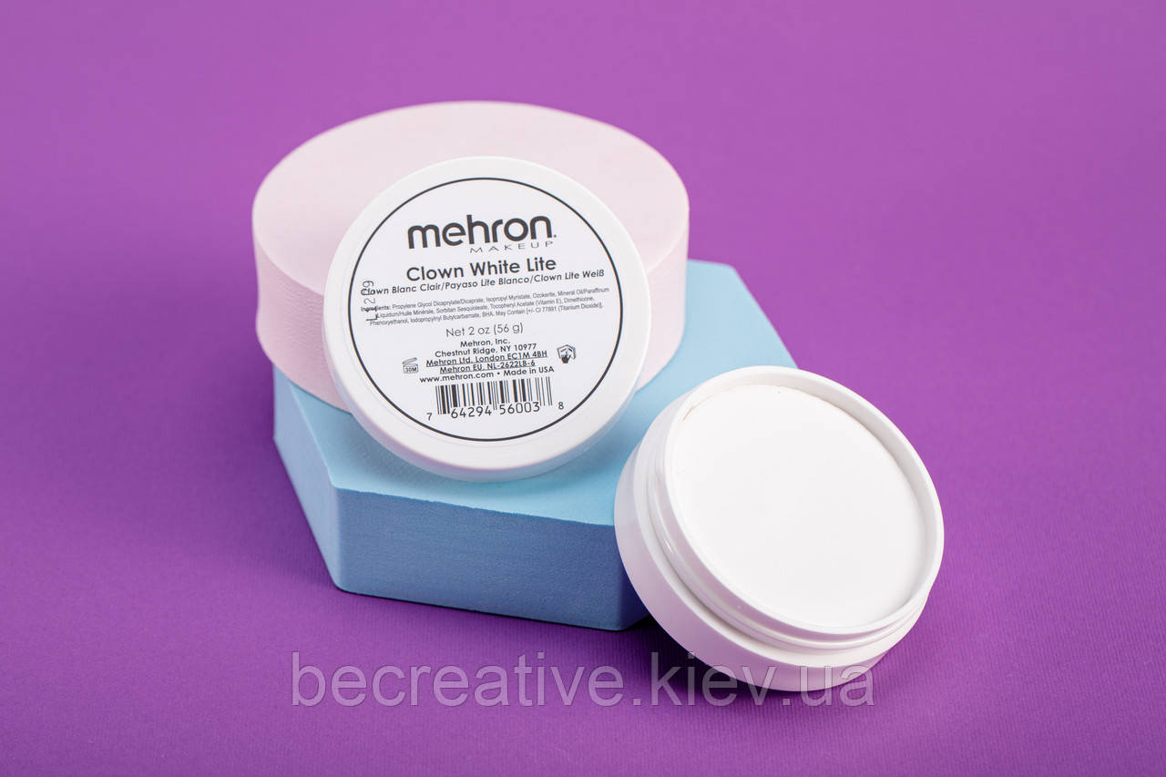 Білий грим для клоунів і мімов Mehron Clown White Light, 56 г