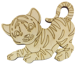 Фігурка фанерна — Тигр No 12 в грайливій позі 7,5 х 6 см AS-4547