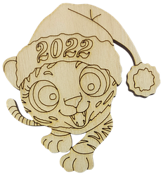 Фігурка фанерна — Тигр No 11 у шапочці 6,5 х 7 см AS-4546