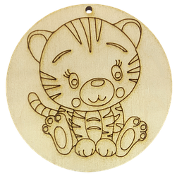 Фігурка фанерна — Тигр No 2 сидить у кульці 70 х 70 мм AS-4537