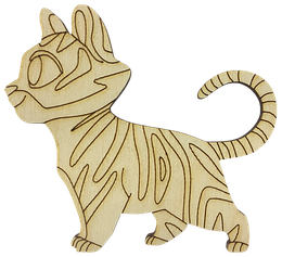 Фігурка фанерна — Тигр No 5 стоїть у профіль 8 х 7 см AS-4540
