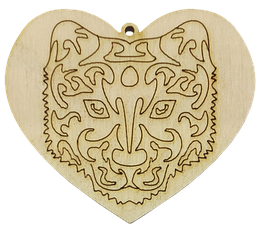 Фігурка фанерна — Тигр No 8 у серці 60 х 70 мм AS-4543