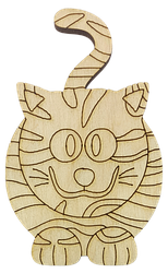 Фігурка фанерна — Тигр No 7 круглий із хвостом вгору 4,5 х 7 см AS-4542