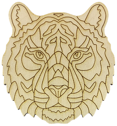 Фігурка фанерна — Тигр No 4 морди звичайна 7,5 х 8 см AS-4539