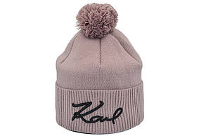 Шапка з помпоном Flexfit Karl 53-57 см темно-розовая (F-0918-442), фото 1