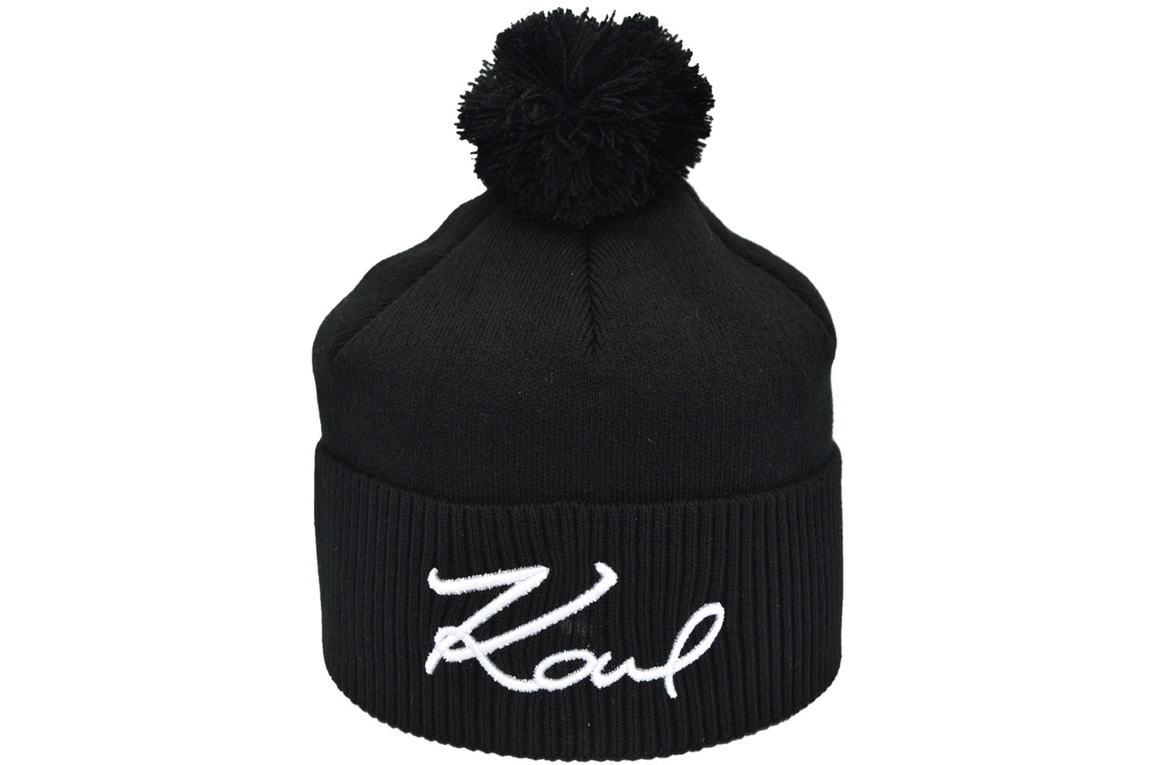Шапка з помпоном Flexfit Karl 53-57 см чорна (F-0918-450)