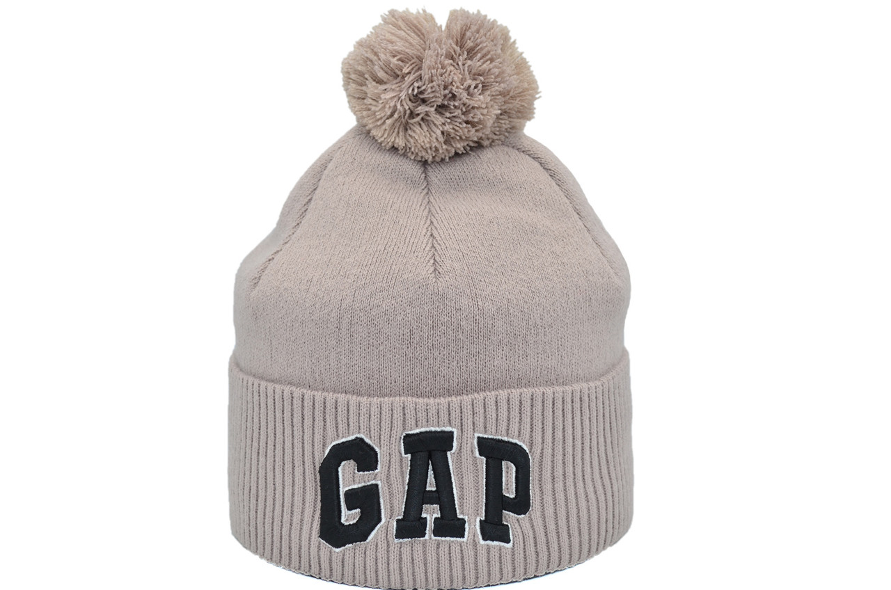 Шапка з помпоном Flexfit Gap 53-57 см капучино (F-0918-455)