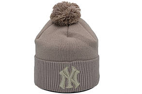 Шапка з помпоном Flexfit New York 53-57 см капучино (F-0918-471), фото 1