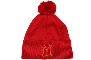 Шапка з помпоном Flexfit New York 53-57 см красная (F-0918-477), фото 3