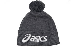 Шапка з помпоном Flexfit Asics 53-57 см темно-серая (F-0918-486), фото 3