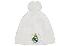 Шапка з помпоном Flexfit FC Real Madrid 53-57 см белая (F-0918-517), фото 3