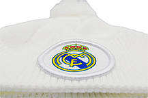 Шапка з помпоном Flexfit FC Real Madrid 53-57 см белая (F-0918-517), фото 4
