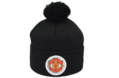 Шапка з помпоном Flexfit FC Manchester United 53-57 см чорна (F-0918-518), фото 1
