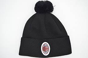 Шапка з помпоном Flexfit FC Milan 53-57 см чорна (F-0918-528), фото 4